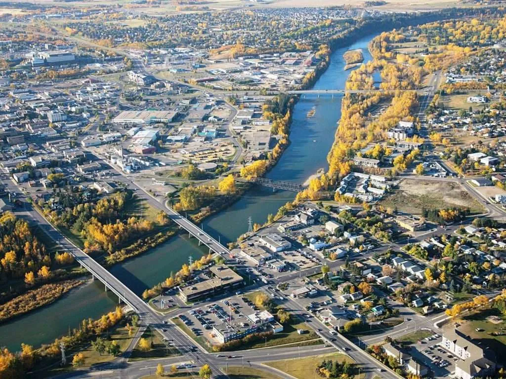 Aerial view of Red Deer