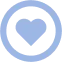 Icon of a heart enclosed in a circle, used to indicate care