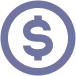 A dollar sign in a circle icon. Indicating an affordable price and good deals on auto glass replacement and repair services