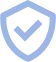 Shield icon with a checkmark in the center, indicating that windshields provide complete structural integrity to vehicles